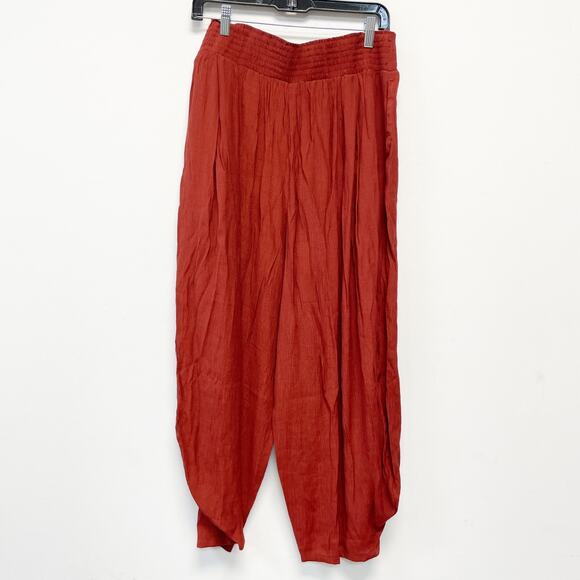 Halara Women's Rust High Waisted Pocket Barrel Leg Casual Joggers Size L - Picture 2 of 4
